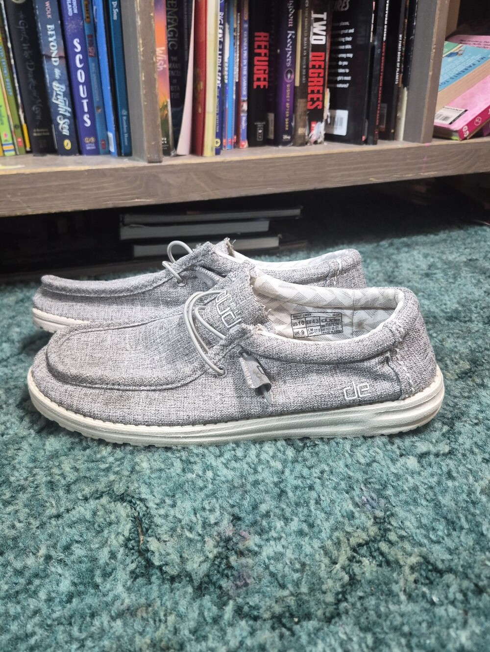 Hey Dude Men's Wally Linen Shoes Iron Size 10
